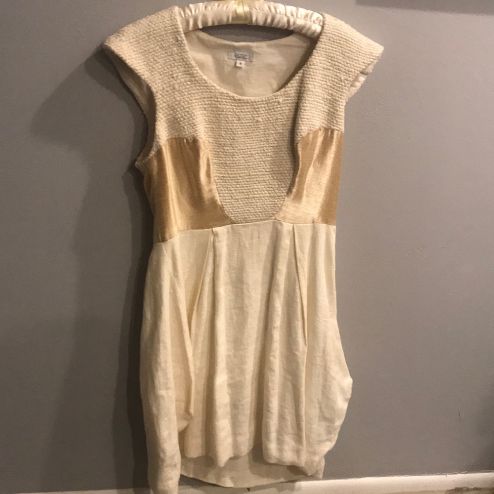 Octopi Vintage cream/gold linen dress